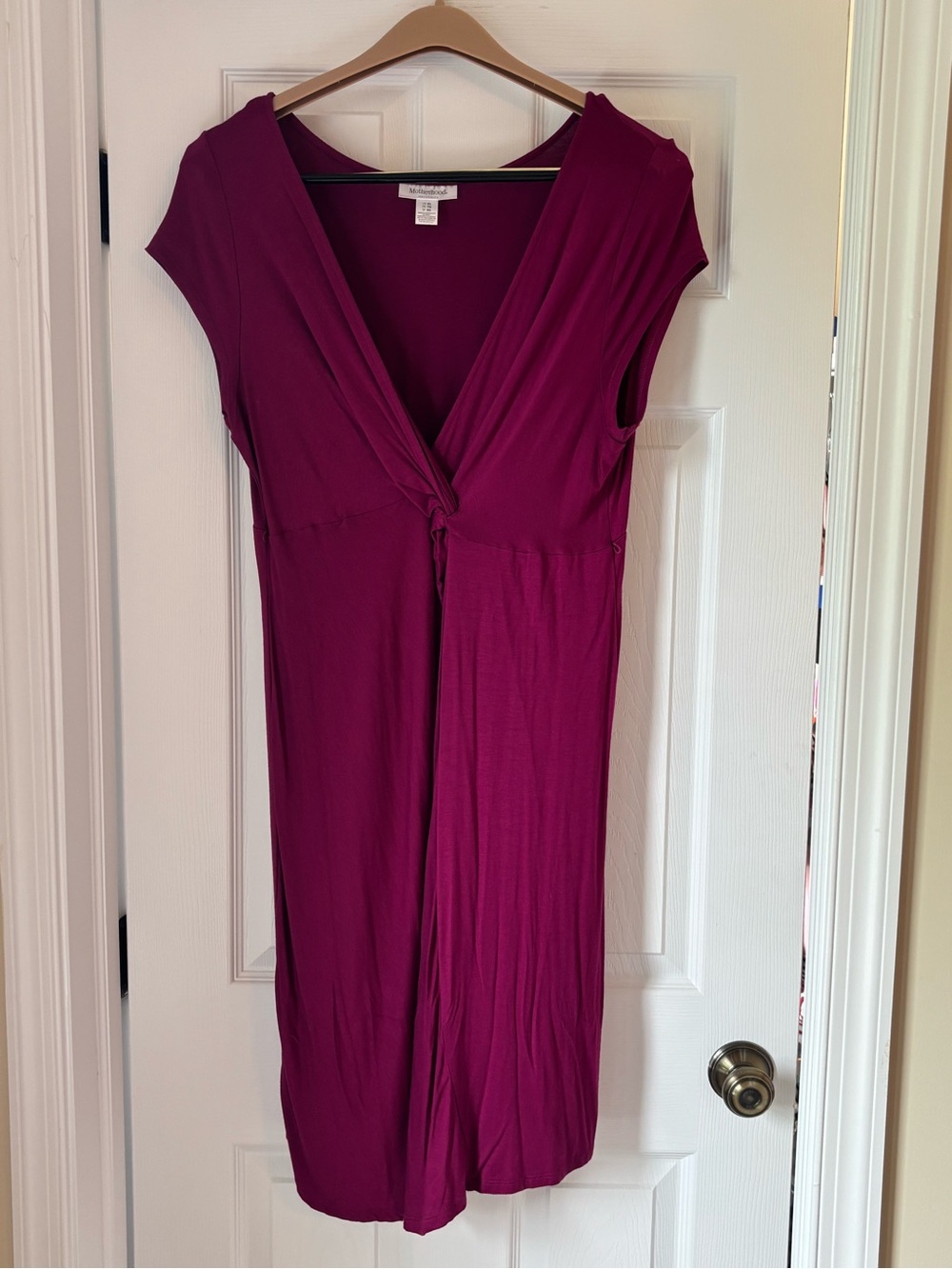 Motherhood Magenta Wrap-Style Midi Dress